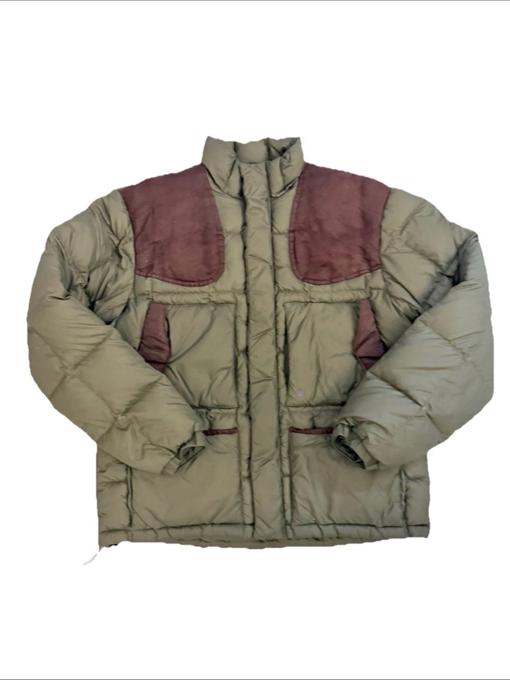 Beretta Mens Green Down Feather Quilted Shooting Jacket Size M Hunting Pockets